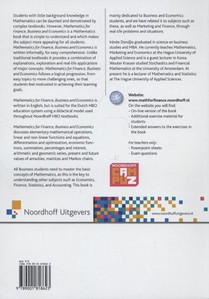 Mathematics for finance, business and economics achterzijde