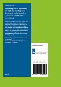 Toepassing van de Rijkswet op het Nederlanderschap 2003. Editie 2019. Curaçao en Sint Maarten achterzijde
