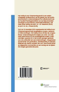 Ondernemingsrecht in tijden van crisis achterzijde