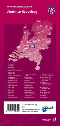Wandelregiokaart Utrechtse Heuvelrug 1:33.333 achterkant