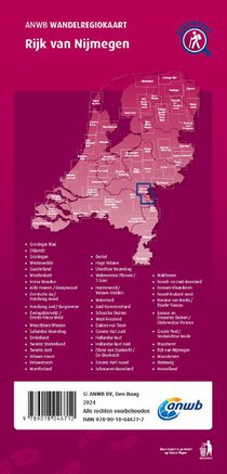 Wandelregiokaart Rijk van Nijmegen 1:33.333 achterkant