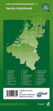 Fietsknooppuntenkaart Twente Stedenband 1:100.000 achterkant