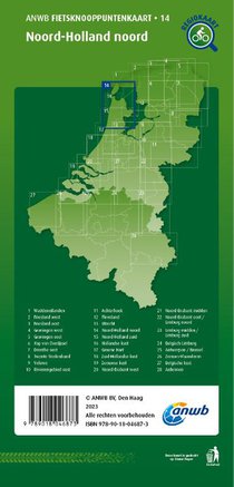 Fietsknooppuntenkaart Noord-Holland noord 1:100.000 achterkant