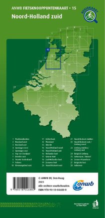 Fietsknooppuntenkaart Noord-Holland zuid 1:100.000 achterkant