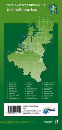 Fietsknooppuntenkaart Zuid-Hollandse kust 1:100.000 achterkant