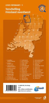 Fietskaart Terschelling, Friesland noordwest 1:66.666 achterkant