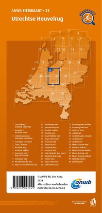 Fietskaart Utrechtse Heuvelrug 1:66.666 achterkant