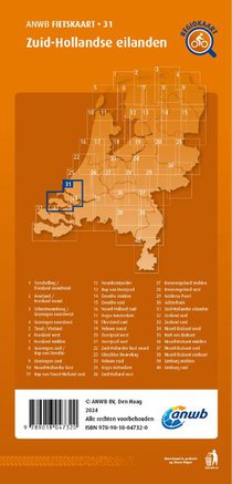 Fietskaart Zuid-Hollandse eilanden 1:66.666 achterkant