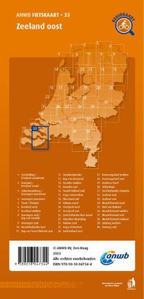 Fietskaart Zeeland oost 1:66.666 achterkant