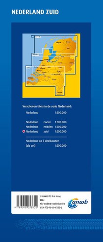 Wegenkaart Nederland Zuid achterkant