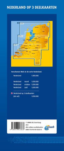 Wegenkaart Nederland Set Noord-Midden-Zuid achterkant