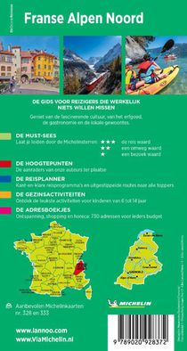 Michelin Reisgids Franse Alpen Noord achterzijde