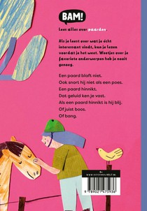 Ik lees: Op een paard, hi ha! achterzijde