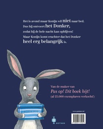 Het konijn, het Donker en de koektrommel achterzijde