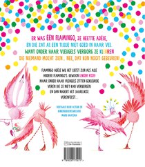 De regenboogflamingo achterzijde