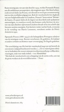 Boek der rusteloosheid achterzijde