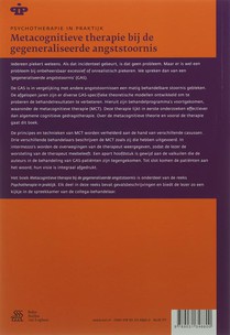 Metacognitieve therapie bij de gegeneraliseerde angststoornis achterzijde