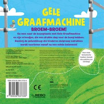 Gele graafmachine achterzijde