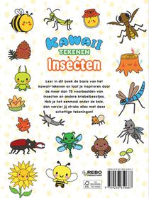 Kawaii tekenen insecten achterzijde