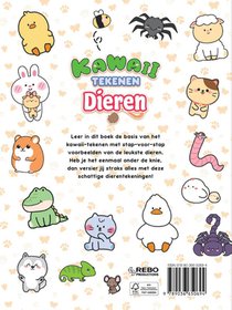 Kawaii tekenen dieren achterzijde