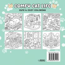 Comfy cat life - Cute & cozy coloring achterzijde