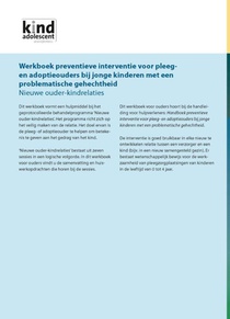 Werkboek preventieve interventie voor pleeg- en adoptieouders bij jonge kinderen met een problematische gehechtheid achterzijde