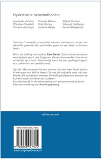 De gave van dyslexie achterzijde