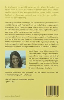 De geschiedenis van de liefde achterzijde
