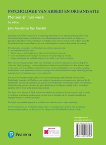 Psychologie van arbeid en organisatie achterzijde