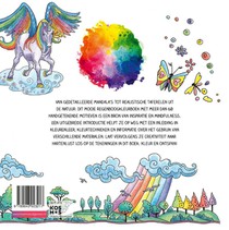 Regenboog mandala's kleurboek achterzijde