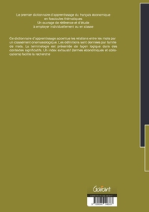 Dictionnaire contextuel du français économique Tome D: l' emploi achterzijde