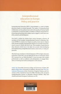 Interprofessional education in europe: policy and practice achterzijde