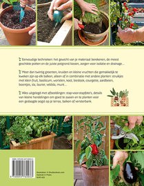 Een moestuin in potten & bakken achterzijde