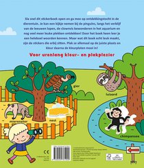 Kleur-en stickerboek met woordjes - In de dierentuin achterzijde