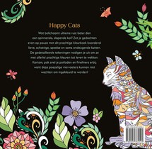 Happy cats - Kleuren voor volwassenen achterzijde