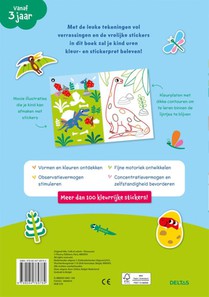 Kleur- en stickerpret Lieve dino's achterzijde