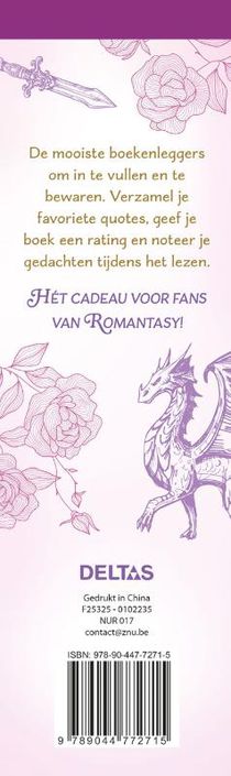 Boekenleggers om in te vullen Romantasy achterzijde