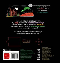 Klein wit visje hoort watermuziek achterzijde