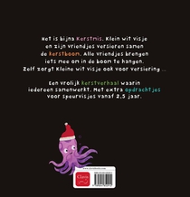 Klein wit visje viert Kerst achterzijde
