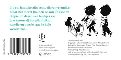 Takkie en Siepie uitdeelboekjes achterzijde