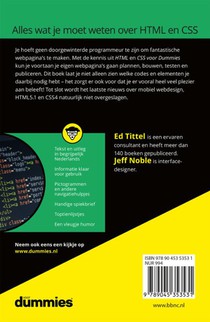 HTML en CSS voor Dummies achterzijde