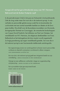 Een man die in de toekomst springt achterzijde