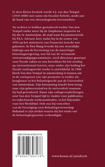 Over A.J. van den Tempel achterzijde