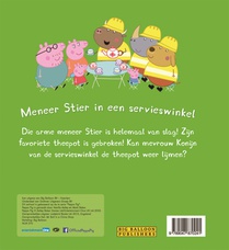 Meneer Stier in een servieswinkel achterzijde
