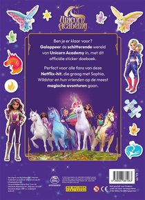 Unicorn Academy sticker doeboek achterzijde