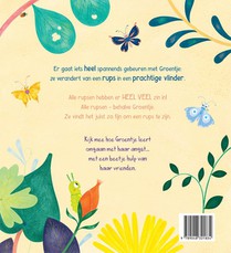 Het kleine bezorgde rupsje achterzijde