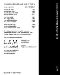 Examentraining Vmbo-tl Duits 2022 achterzijde