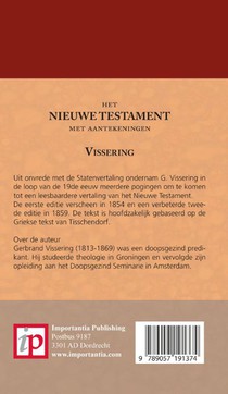 Het Nieuwe Testament met aantekeningen Vissering achterzijde