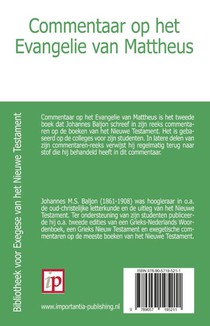 Commentaar op het Evangelie van Mattheus achterzijde