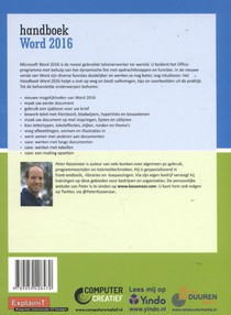 Handboek Word 2016 achterzijde